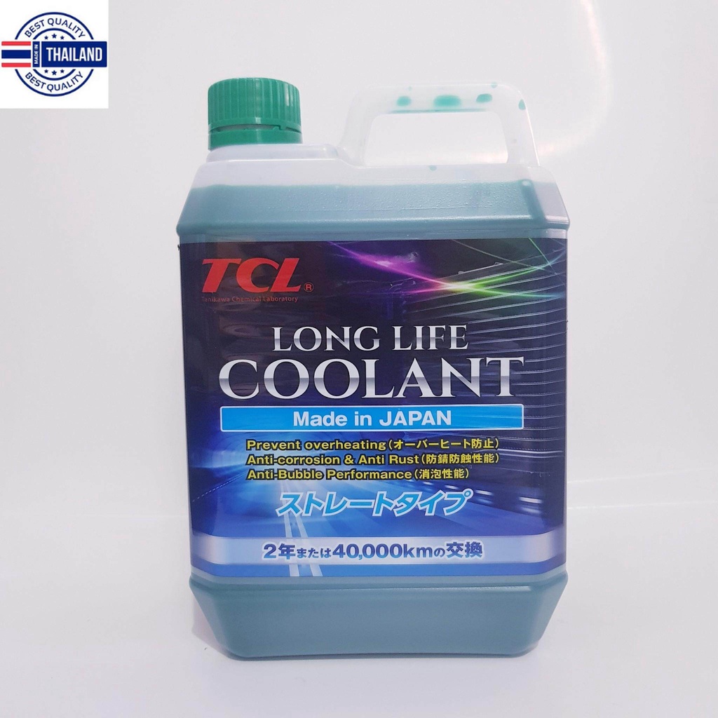 น้ำยาเติมหม้อน้ำ TCL LONG LIFE COOLANT ขนาด 2 Lt Made in Japan ชนิดเติมในหม้อพักน้ำรถยนต์ สีเขียว เหมาะสำหรั รถHonda,Mit