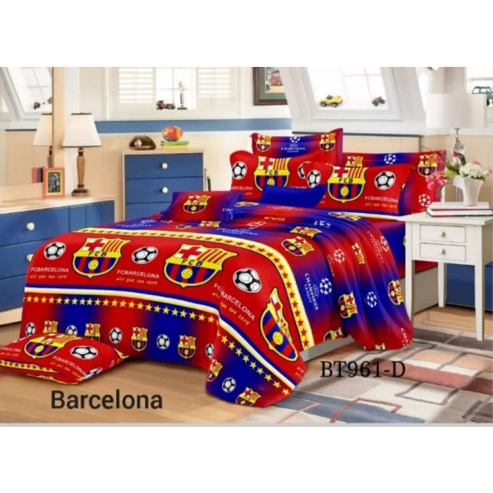 ผ้าปูที่นอนฟุตบอล 3D Barcelona Motif ลาย Barca ขนาด King Size