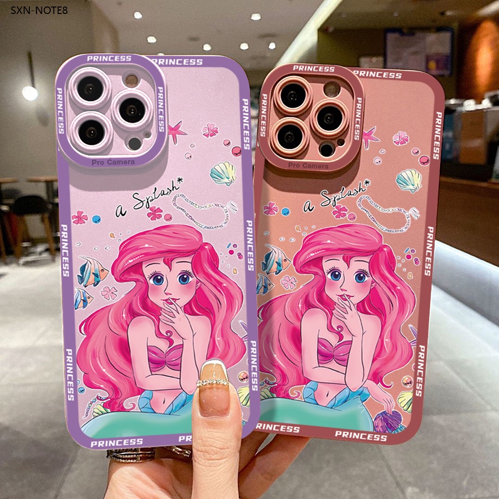 เข้ากันได้กับ Samsung Galaxy Note 8 9 10 20 Lite Plus เคสซัมซุง สำหรับ Case Shockproof Silicone Little Mermaid Ariel Princess เคสโทรศัพท์ Angel Eyes