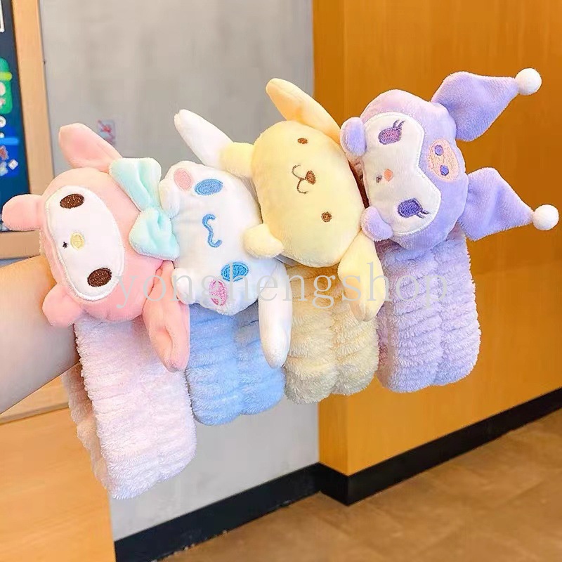 ที่คาดผม ผ้ากํามะหยี่ขนนิ่ม กันลื่น ลายการ์ตูน Sanrio Kuromi Melody Cinnamoroll น่ารัก เครื่องประดับ สําหรับผู้หญิง