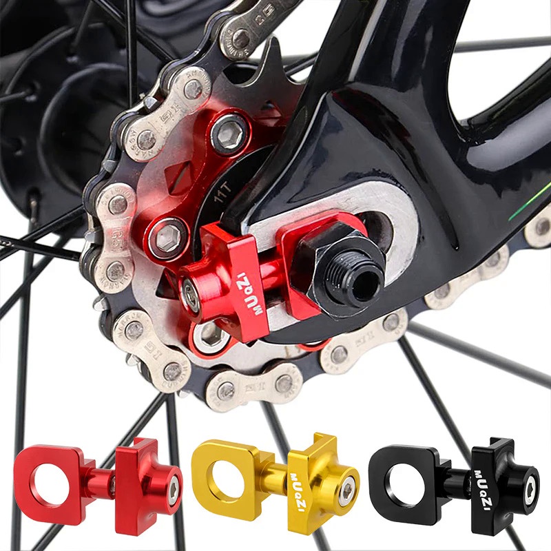 Folding Bicycle Chain Tensioner Single Speed Bike Chain Tension Adjuster Fixed Gear BMX Fastener Fits 3/8 Axles