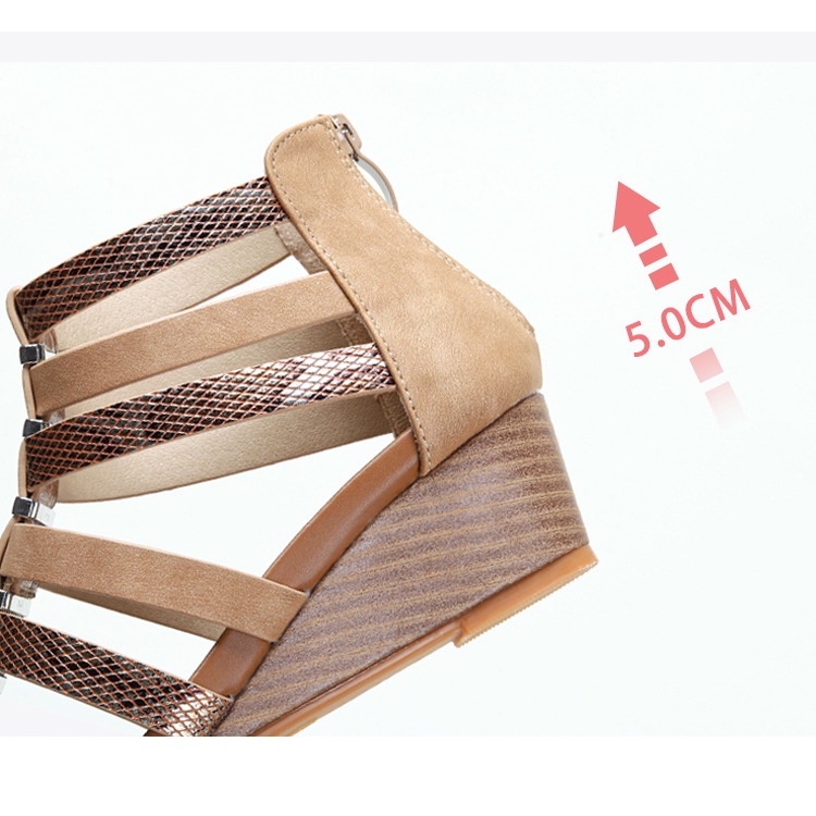 รองเท้าแตะสไตล์โรมันสำหรับฤดูร้อนรองเท้าแตะรัดส้นแบบมีซิปสูงสำหรับผู้หญิง - รูปที่ 6