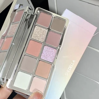 Shedella Eyeshadow Palette พาเลทอายแชโดว์สีอายแชโดว์สิบสีแต่งหน้า Contouring Palette Smoky Eye Trend