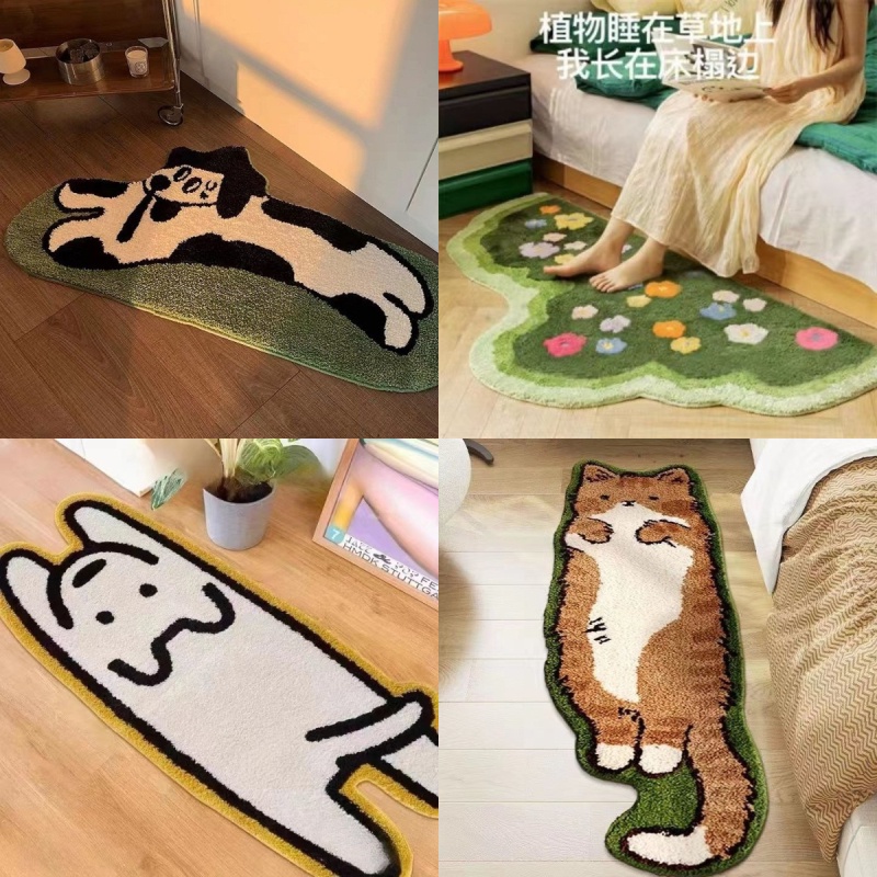 พรมปูพื้น แบบหนา ลายการ์ตูนน่ารัก สําหรับห้องนอน ห้องนั่งเล่น โซฟา