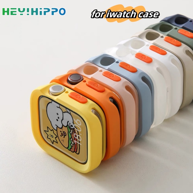 Soft Anti drop เคสป้องกันเหมาะสําหรับสมาร์ทวอทช์ series 10/9/8/7/6/5/SE/4/3 กรอบป้องกันเหมาะสําหรับ iwatch 45/44/42/41/40/38/49 มม.46 มม.42 มม.