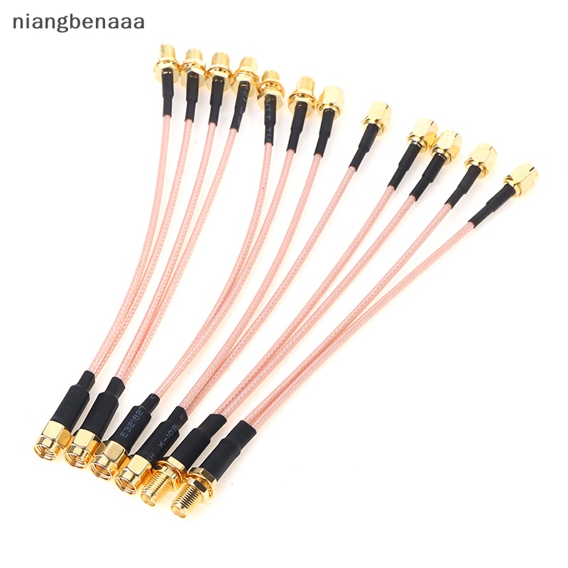 (niangbenaaa) ใหม่ สายเคเบิลจัมเปอร์ SMA เป็นตัวผู้ ตัวเมีย SMA ตัวเมีย 2 ชิ้น