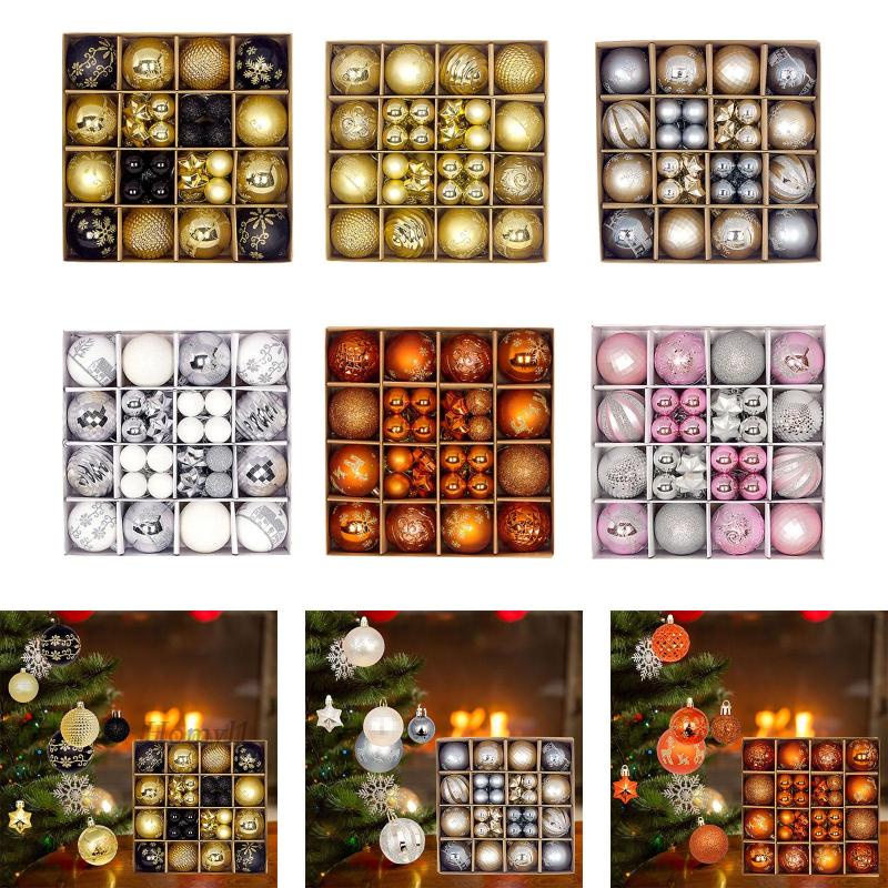 [Homyl1] ชุดลูกบอลแขวน กันแตก สําหรับตกแต่งบ้าน ต้นคริสต์มาส งานแต่งงาน งานหมั้น 44 ชิ้น