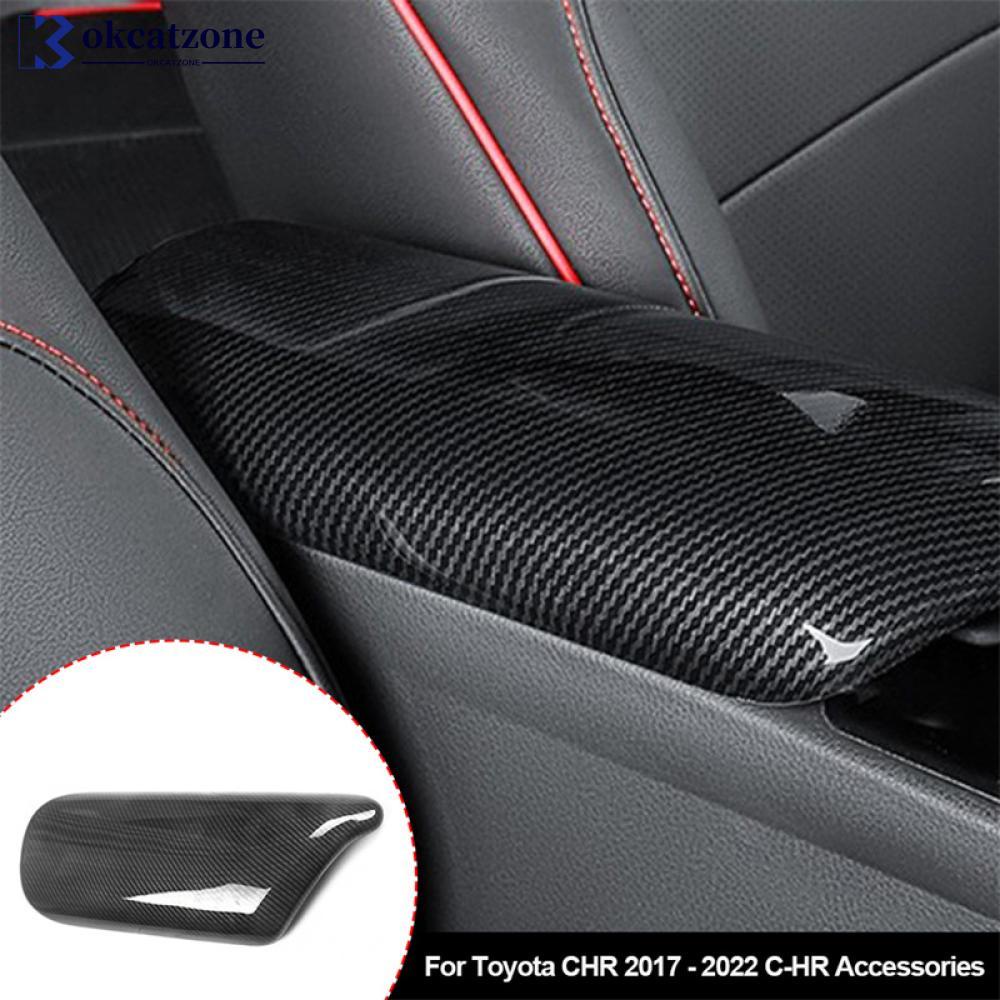 Okcatzone ฝาครอบที่เท้าแขนกลางรถยนต์ คาร์บอนไฟเบอร์ สําหรับ Toyota CHR 2017-2022 C-HR K8L6