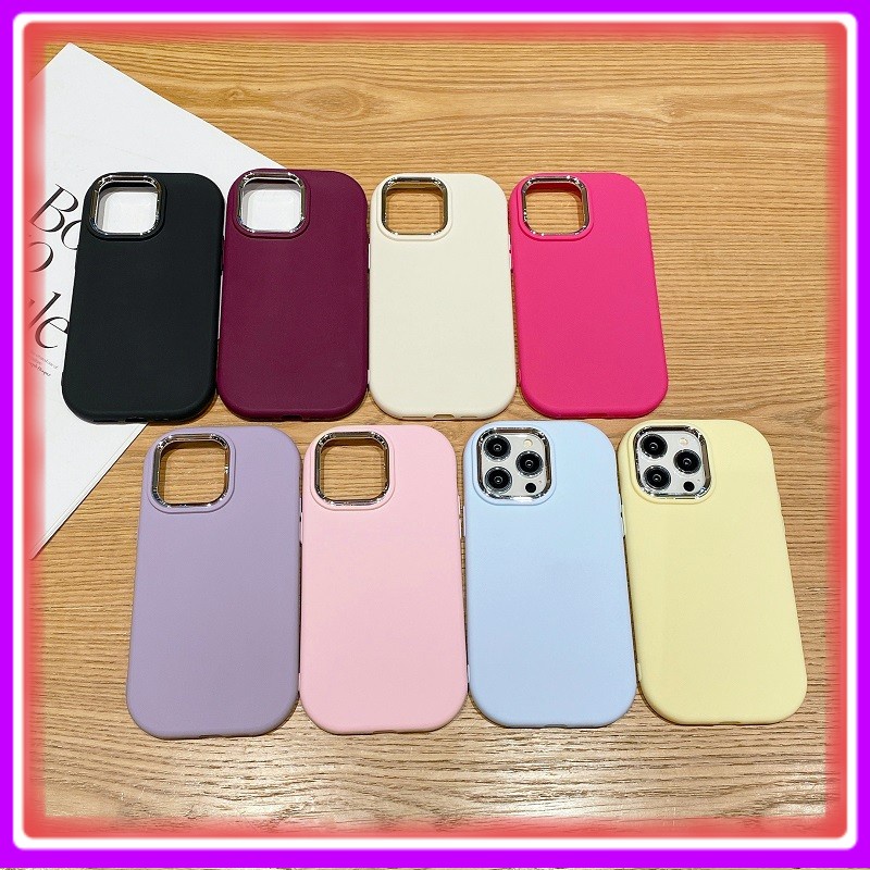 เคสโทรศัพท์ซิลิโคน แบบนิ่ม ชุบไฟฟ้า หลากสี สําหรับ iPhone 15 14 13 12 11 Pro Max XR XSMAX 7 8 Plus