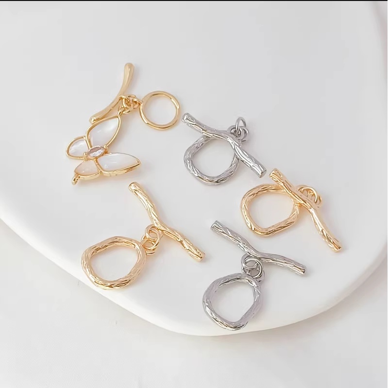 สติกเกอร์หัวเข็มขัด OT รูปต้นไม้ สีทอง 14K แฮนด์เมด DIY สําหรับติดตกแต่งสร้อยคอ สร้อยข้อมือ