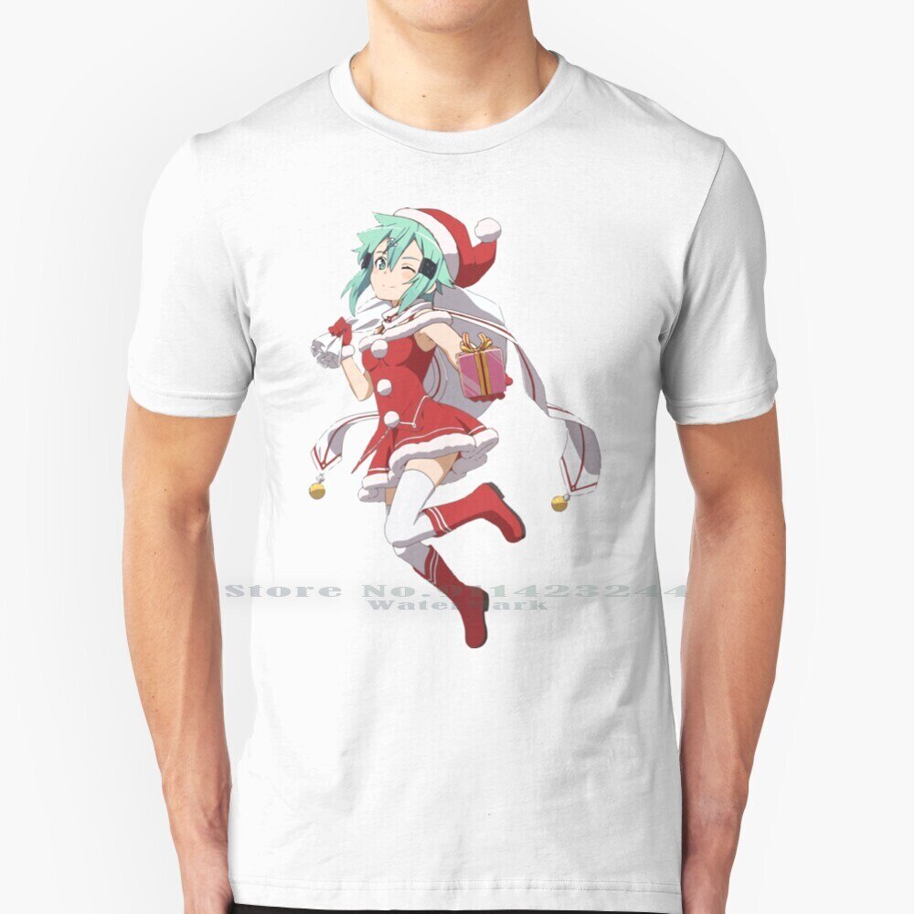 [เสื้อยืด]Sword Art Online - Sinon Christmas , T Shirt 100% Pure Cotton Hentai Boob Sempai Manga Tok