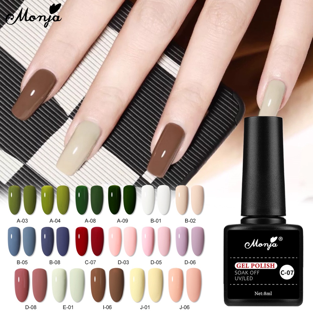 Monja สีเจล มีหลายสี  ทันสมัย ​​อ่อนเยาว์ ใช้เครื่องอบผ้า