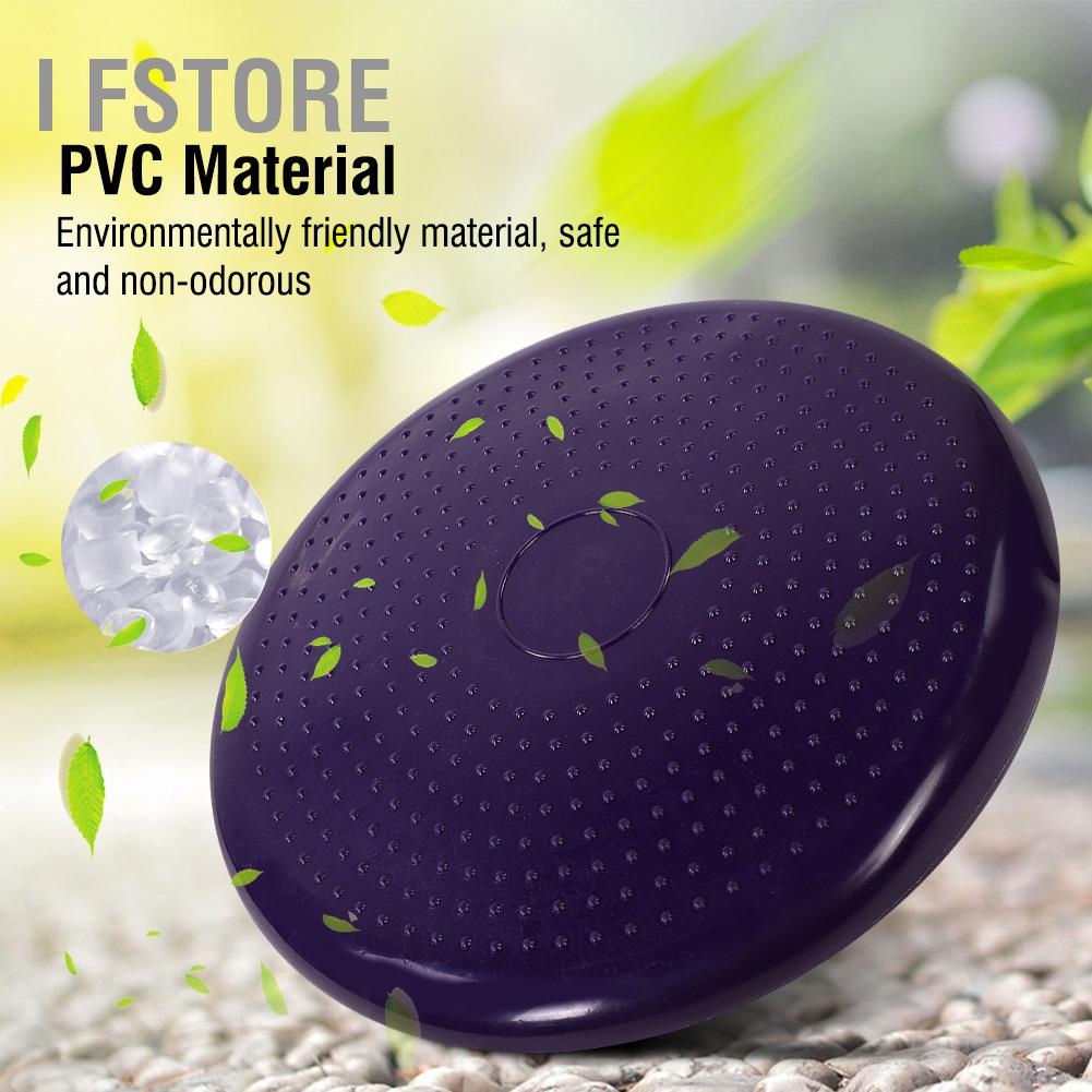 I Fstore Yoga Balance Pad Soft Cushion หนาเพื่อการฟื้นฟูข้อเท้าพร้อมปั๊มสีม่วง