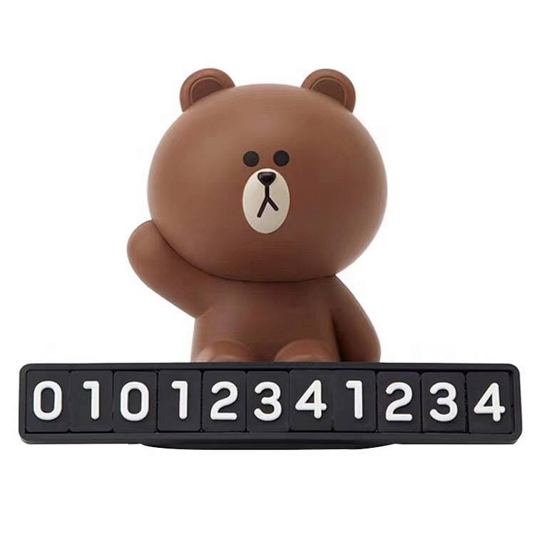 Parking Number Plate Three-Dimensional Brown Bear Sally Chicken Cony Rabbit Cartoon Cute Creative Trending TikTok Temporary Car Moving yAnp - รูปที่ 7