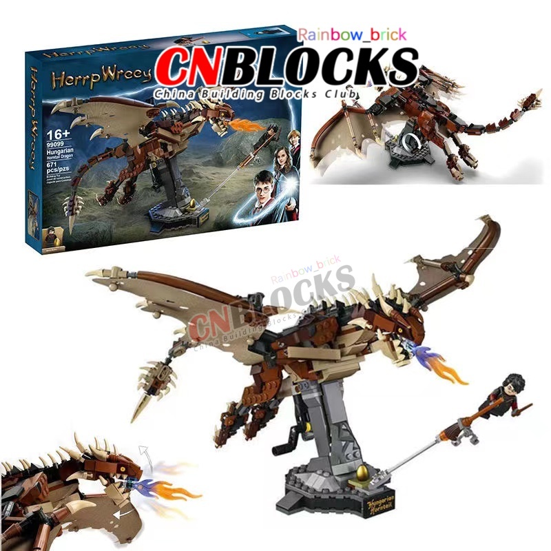 ภาษาฮังการี ฮอร์นเทล มังกร 76406 (671 ชิ้น) ภาพยนตร์และเกม แฮร์รี่ ช่างปั้นหม้อ เด็กอาคารบล็อกชายของ