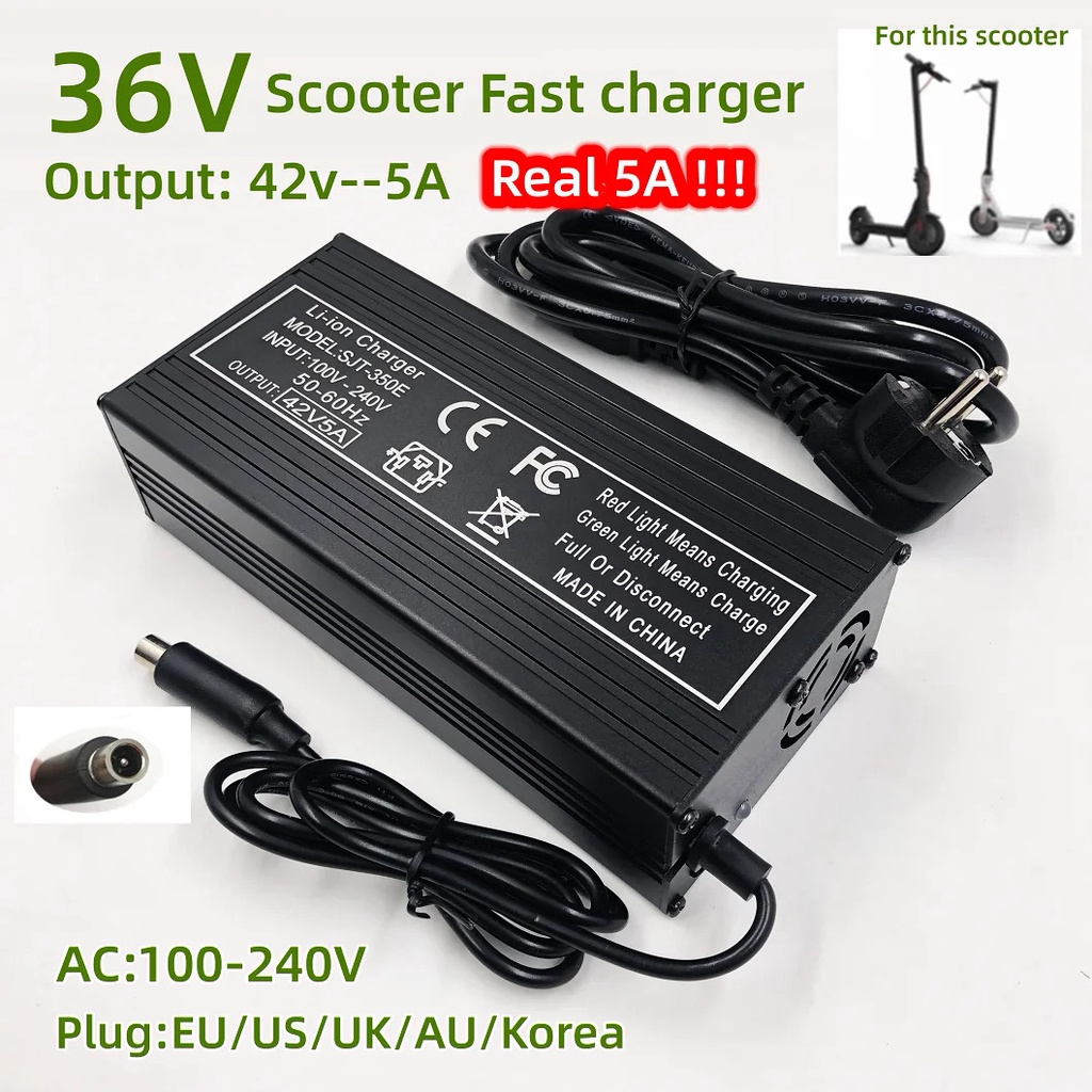 42V 5A ไฟฟ้า Skatebaord อะแดปเตอร์สกู๊ตเตอร์สําหรับ Lime/Segway Ninebot MAX G30/M365 Pro EU/US/AU/UK