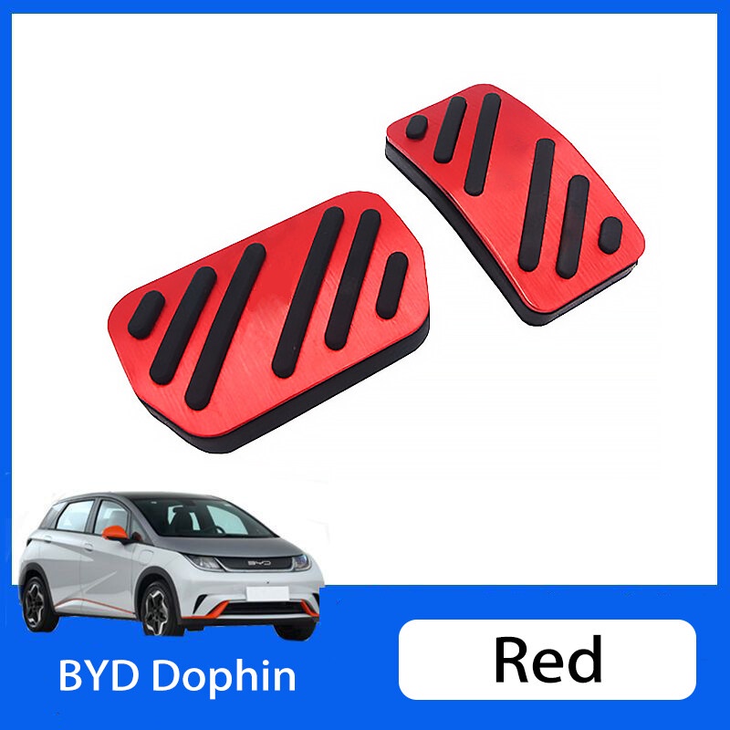 BYD Dolphin ชุดแผ่นครอบแป้นเหยียบเบรก กันลื่น ทำจากอะลูมิเนียมอัลลอย ติดตั้งง่ายไม่ต้องใช้เครื่องมือ ส่งด่วนจากไทย - รูปที่ 4