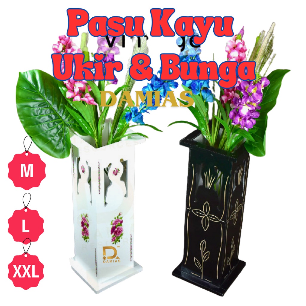 PASU BUNGA KERAWANG KAYU VANTAGE ขนาด PALING BESAR Vantage Rose งานแต่งงานตกแต่งกลิ่น DAMIAS