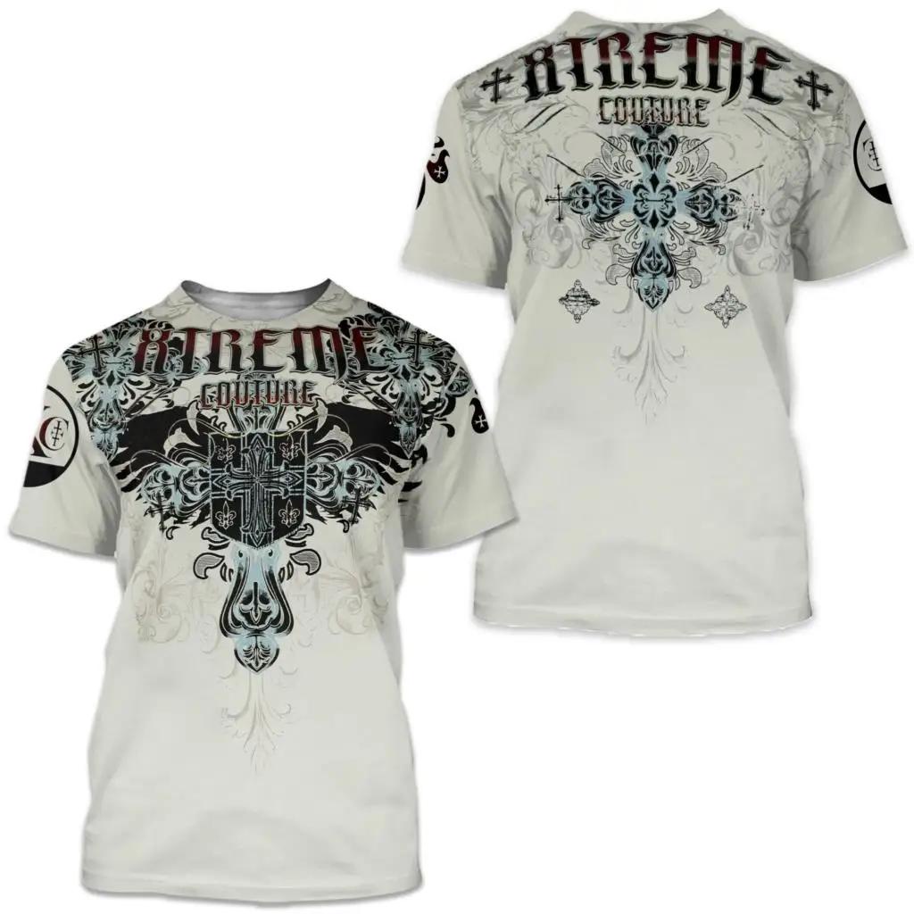 เสื้อยืดแขนสั้น พิมพ์ลายกราฟฟิค Archaic By Affliction Colisson 3 มิติ โอเวอร์ไซซ์ สไตล์สตรีท สําหรับผู้ชาย