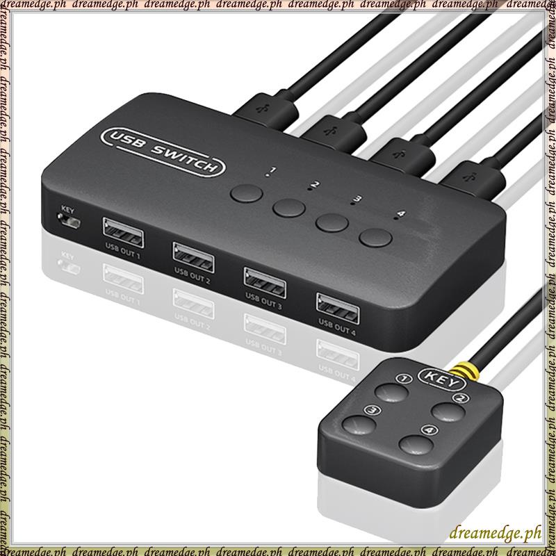 [S DK G] KVM Switch USB Switch Shared Controller Adapter 4 Inputs 4 Outputs for Laptop Computer Prin