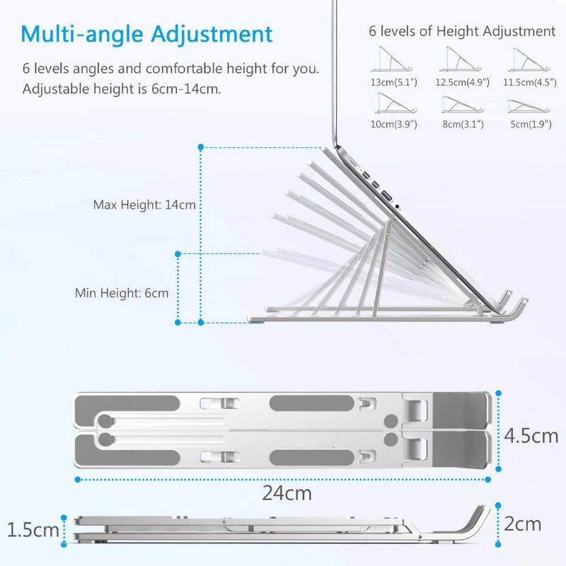 ขาตั้งแล็ปท็อปอลูมิเนียม / P1 Desktop Vent Folding แท่นวางแท็บเล็ตแบบพับได้ - รูปที่ 4