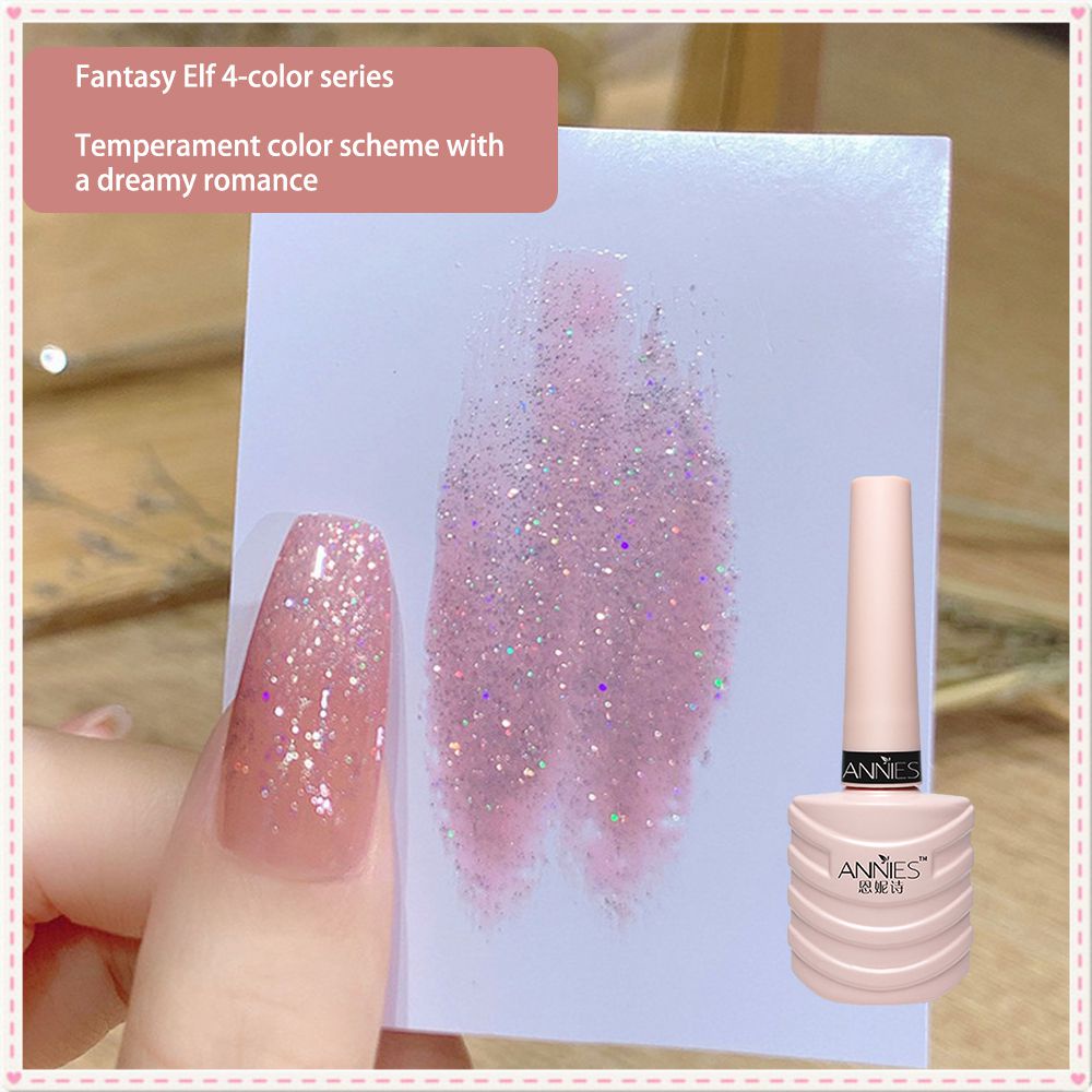 Annies เจลทาเล็บ Dream Elf Series Broken Diamond Spar Sequins Fine Glitter Super Flash Phototherapy กาวเล็บสำหรับเล็บ shop 10g JOYFEEL