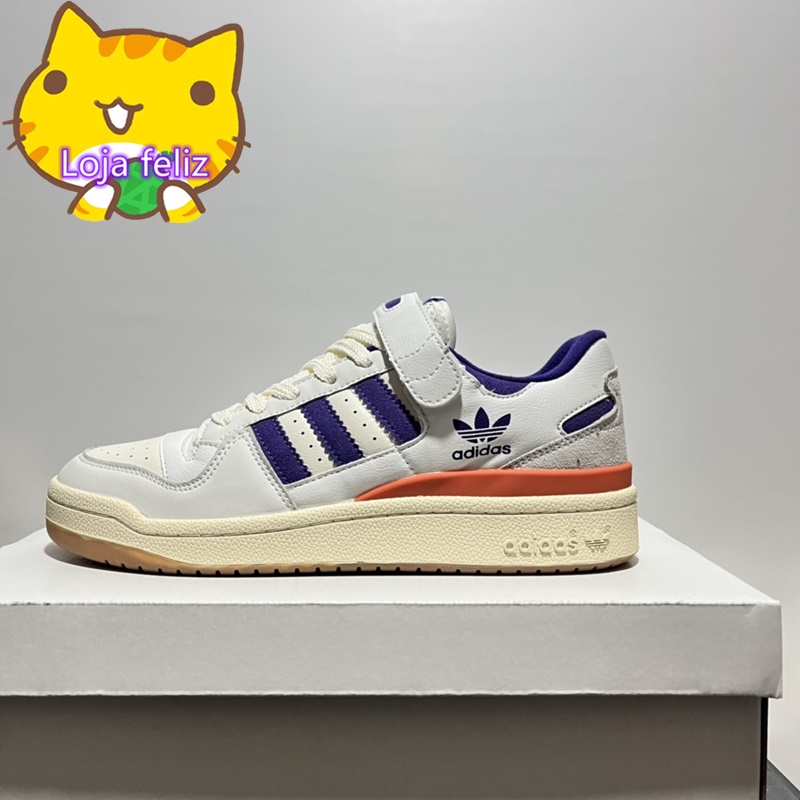 Forum Adidas 84 DAV Retro White Purple Unisex Bass Skateboard Sneakers