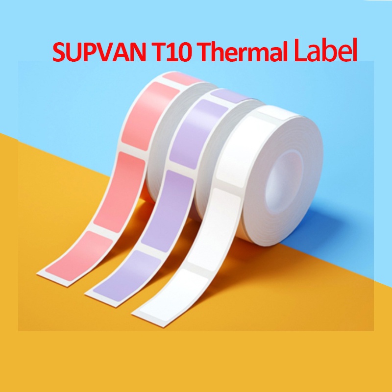 Supvan เทปฉลากสติกเกอร์ สีขาว 12x22 มม. มีกาวในตัว สําหรับ T10 16