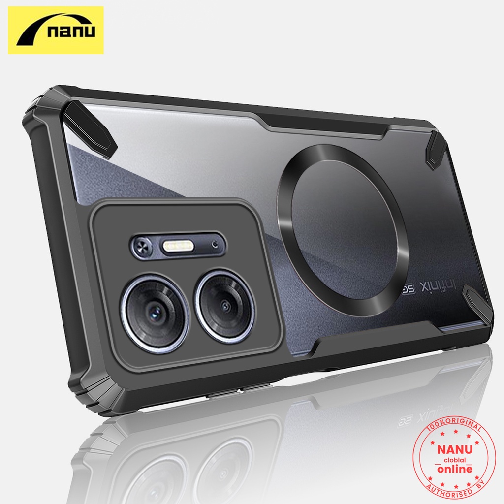 Nanu เคสโทรศัพท์มือถือ TPU แข็ง กันกระแทก กันตก ป้องกัน แบบใส กรอบแม่เหล็ก สําหรับ Infinix Hot 30 5G