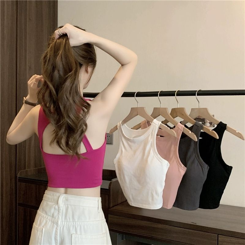 JJ Shop​ ​พร้อมส่ง เสื้อกล้าม มีฟองน้ำ เว้าหลัง "FY622" -H