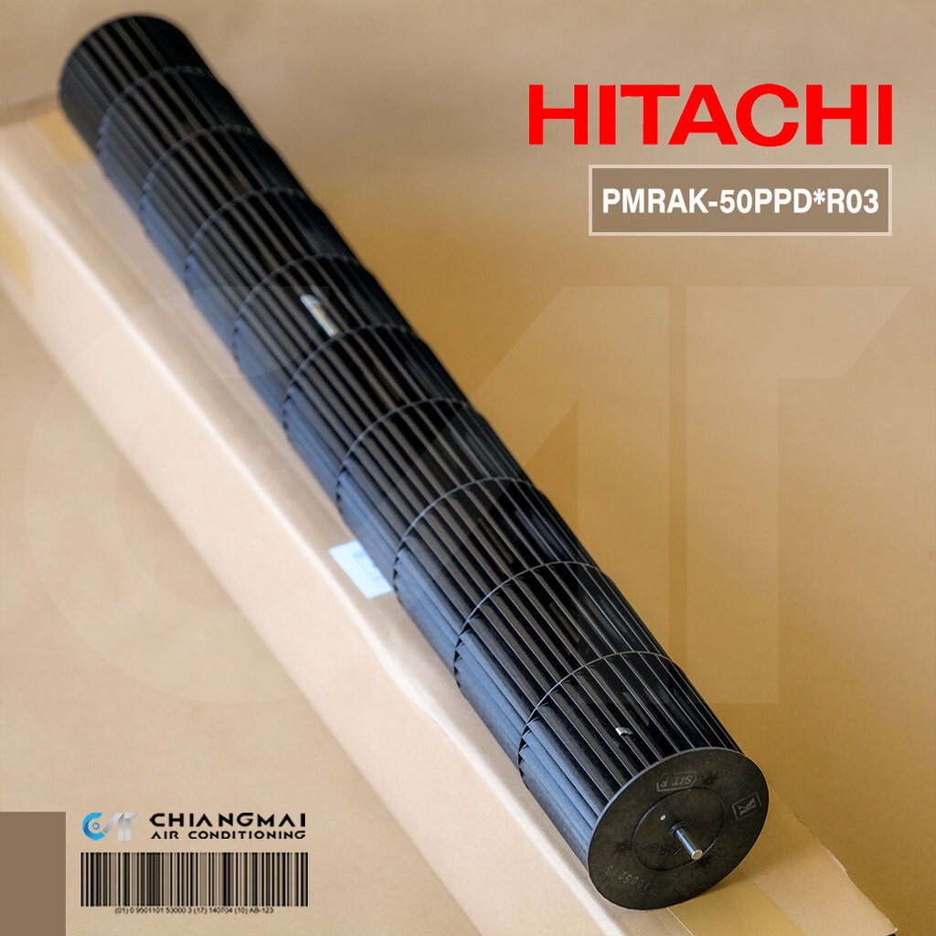 PMRAK-50PPD*R03 พัดลมคอยล์เย็น Hitachi ใบพัดลมโพรงกระรอก โบเวอร์แอร์ฮิตาชิ (ยาว 70.5cm. เดือยยาว 2.5cm.)