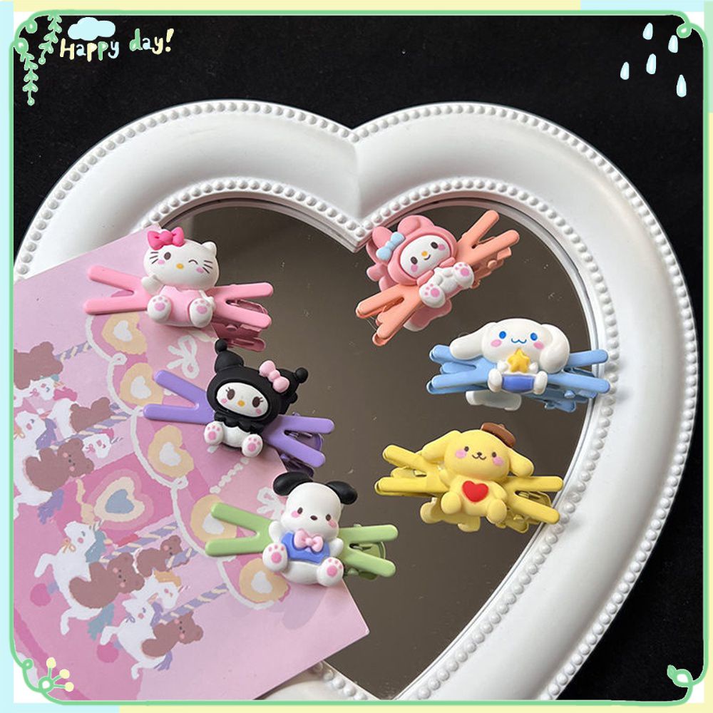 SANRIO กิ๊บติดผม รูปตัว X ลายการ์ตูน Kuromi Cinnamoroll น่ารัก เครื่องประดับ สําหรับผู้หญิง