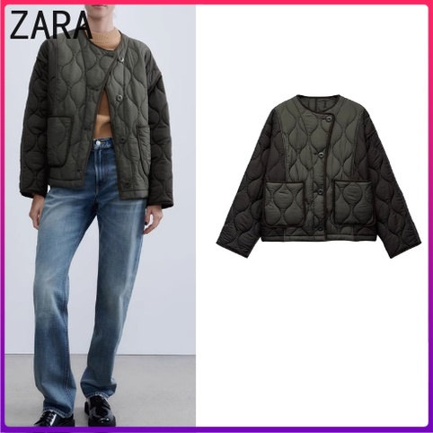 Zara Hara Qinchuan 23 ใหม่ เสื้อแจ็กเก็ต คอกลม เสริมฟองน้ํา ติดกระดุม สไตล์ฮาราจูกุ ฤดูใบไม้ร่วง ฤดูหนาว2969281