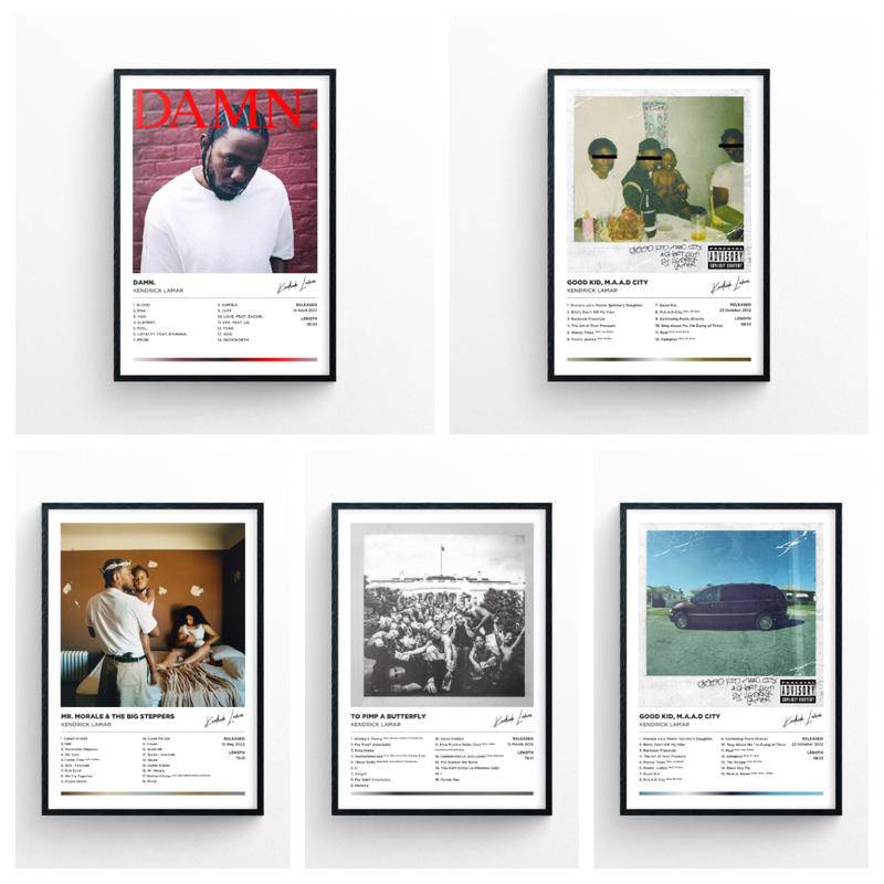 Kendrick Lamar - อัลบั้มภาพผ้าใบ พิมพ์ลายเพลง สไตล์มินิมอล สําหรับตกแต่งผนังบ้าน