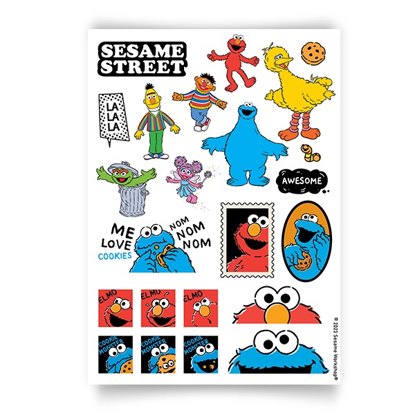 Bundanjai (สติกเกอร์) SST4-สติกเกอร์ : Sesame Street Family-1 A6 Sticker (A6-PP-STK-401) W10.5xH14.8 cm.
