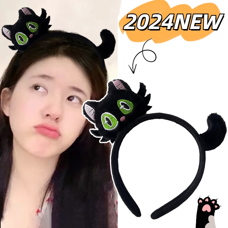 ที่คาดผม ลายการ์ตูนแมวน่ารัก แฟชั่นฤดูหนาว สําหรับเด็กผู้หญิง 2024