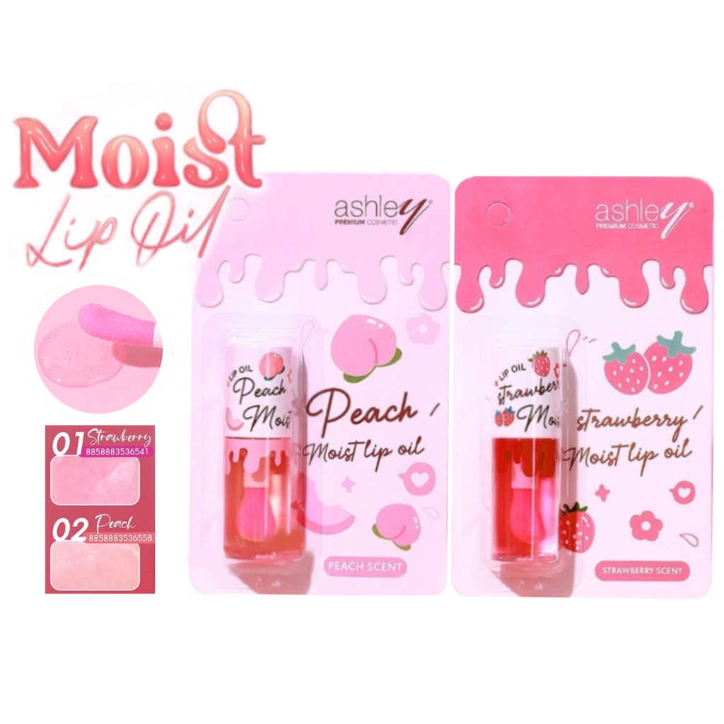 ♦️ของแท้·ส่งด่วน·ถูก♦️Ashley Moist Lip Oil Moisturizer #A433 : แอชลี่ย์ มอยส์ ลิปออยล์ ผสมมอยเจอร์ไรเซอร์ x 1 ชิ้น dayse