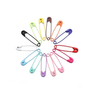 50ชิ้น เข็มกลัดโลหะผสม 30.5x6.5มม สีสันสดใส เข็มกลัดซ่อนปลาย สำหรับตกแต่งเสื้อผ้า งาน DIY พวงกุญแจ แข็งแรง ทนทาน