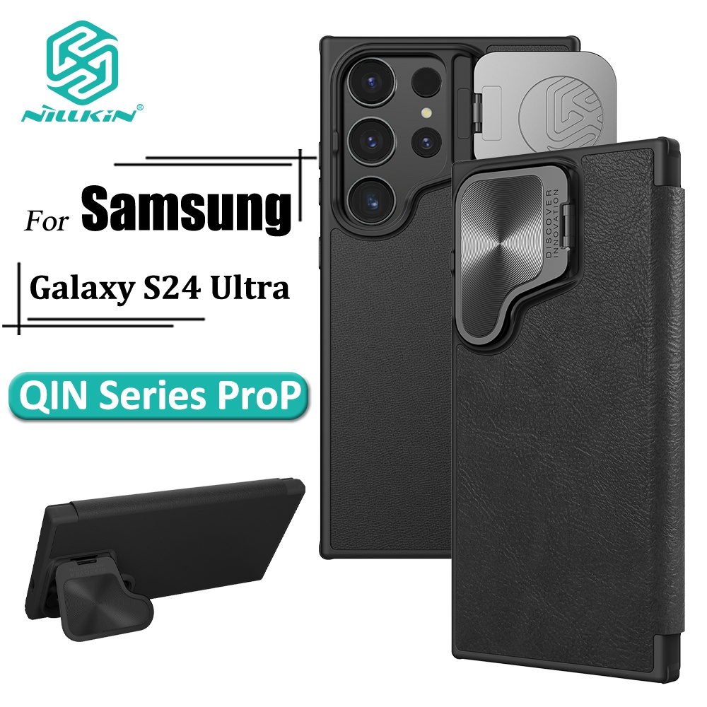 Nillkin เคสโทรศัพท์หนัง ฝาพับ กันกระแทก ป้องกันกล้อง หรูหรา สําหรับ Samsung Galaxy S24 Ultra