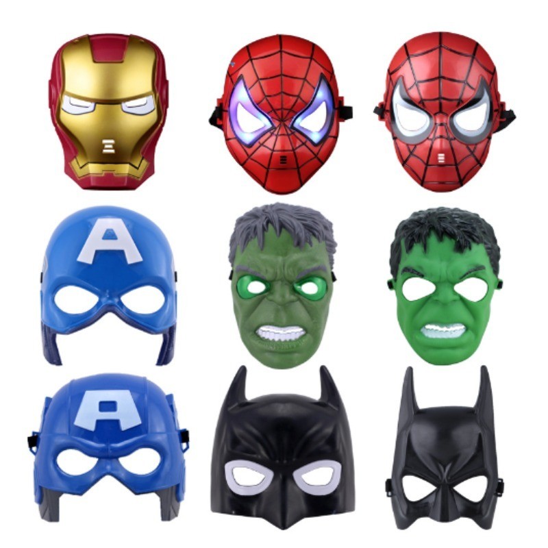 ใหม่ Avengers Marvel USA Captain Iron Man, Hulk, Spider Man หน้ากากการ์ตูนอะนิเมะสําหรับเด็ก