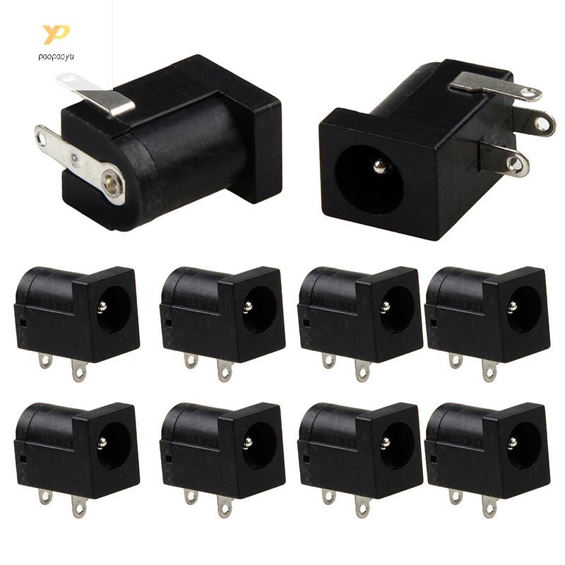 Ppy 10 ชิ้น 5 5x2 1 มิลลิเมตร DC Power Supply ซ็อกเก็ตหญิงแจ็คปลั๊กพอร์ต Connector DC Power Supply แจ็คหญิงแผง Mount Conne