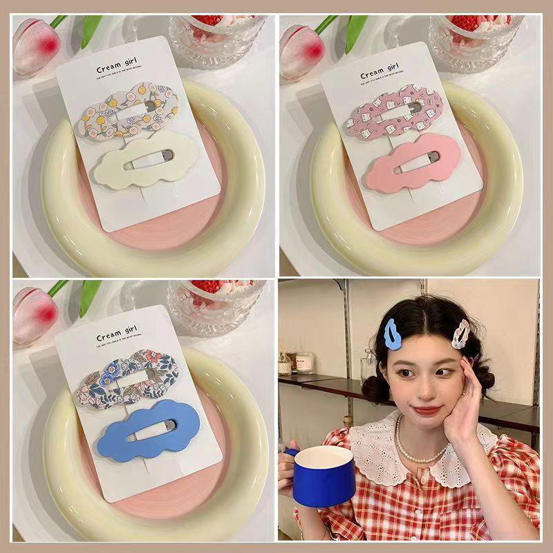 Rubuyou 2ชิ้ น่ารัก ลายการ์ตูน เรียบง่าย ลายดอกไม้ กิ๊บติดผม แฟชั่นสําหรับผู้หนหญิง-ส่งเร็วจากไทย🚚 - รูปที่ 3