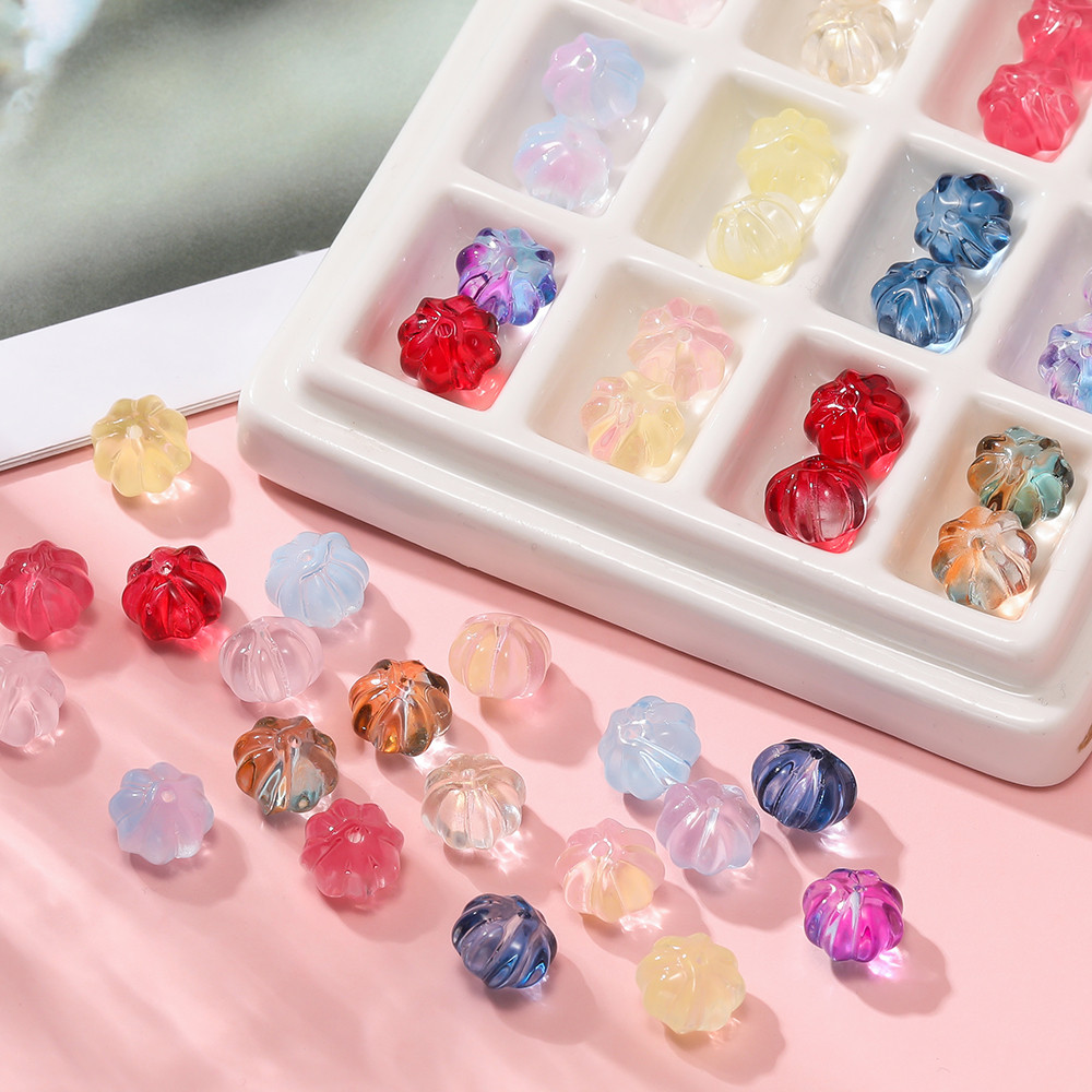 St. kunkka 30 ชิ้นลูกปัดแก้วฟักทองลูกปัด Spacer ลูกปัดสําหรับ DIY สร้อยข้อมือสร้อยคอทํา