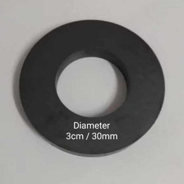 BLACK ROUND MAGNET STD HOLE FRIT FERRITE DIAMETER 3ซม. 30มม.