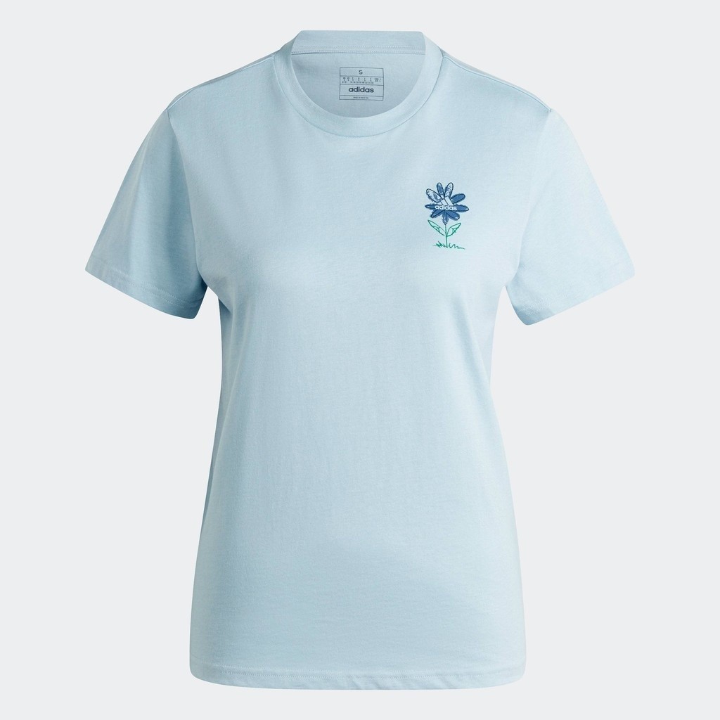 adidas Lifestyle Change Through Sports Graphic Tee Women Blue IM4271