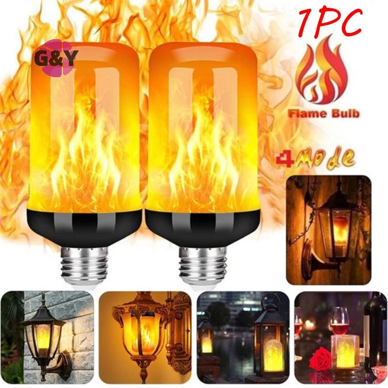 G&y 1 ชิ้น LED เปลวไฟผลหลอดไฟ E27 จําลองธรรมชาติริบหรี่โคมไฟตกแต่ง COD