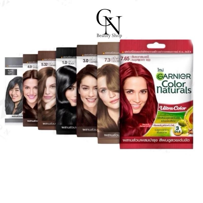 GANIER (เซต 3ซอง) สีย้อมสีผม การ์นิเย่ คัลเลอร์ แนทเชอรัลส์ | Garnier Hair Color Naturals