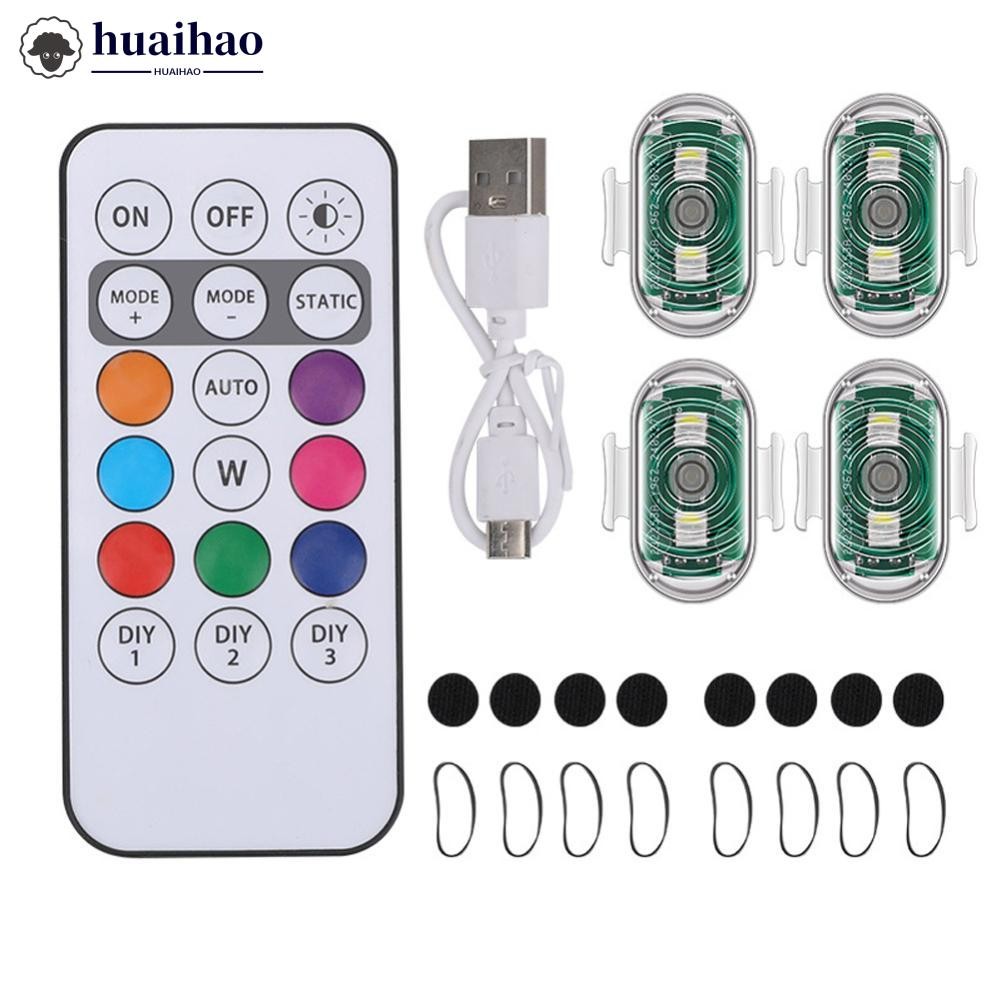 Huaihao รถจักรยานยนต์ LED Strobe Light แฟลชรีโมทคอนโทรลไร้สาย Anti-collision ไฟเตือนกันน้ํา J1K5