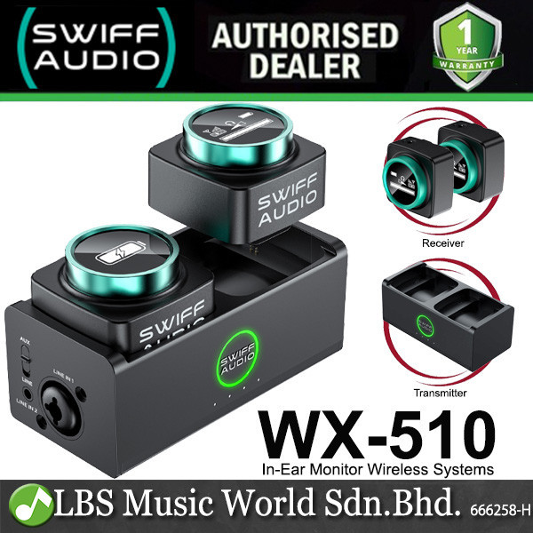 Swiff Audio WX-510 5.8 Ghz In Ear Monitor Receiver ระบบไร้สายสําหรับหูฟัง IEM และอินพุตไมโครโฟน (WX5