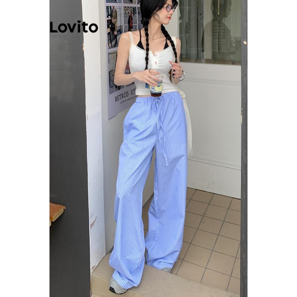 (Trendy) Lovito กางเกงลําลอง กางเกงซิปลายทางสําหรับผู้หญิง LNA58001 (หลากสี)